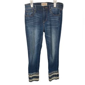 Driftwood Colette Jeans‎ Cropped Embroidered Hem